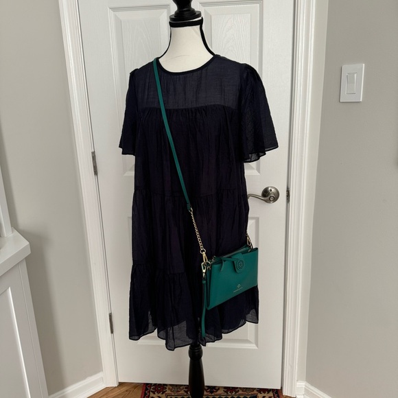 Nanette Lepore Francine Teal Green Pebbled Crossbody Wristlet - Picture 4 of 14